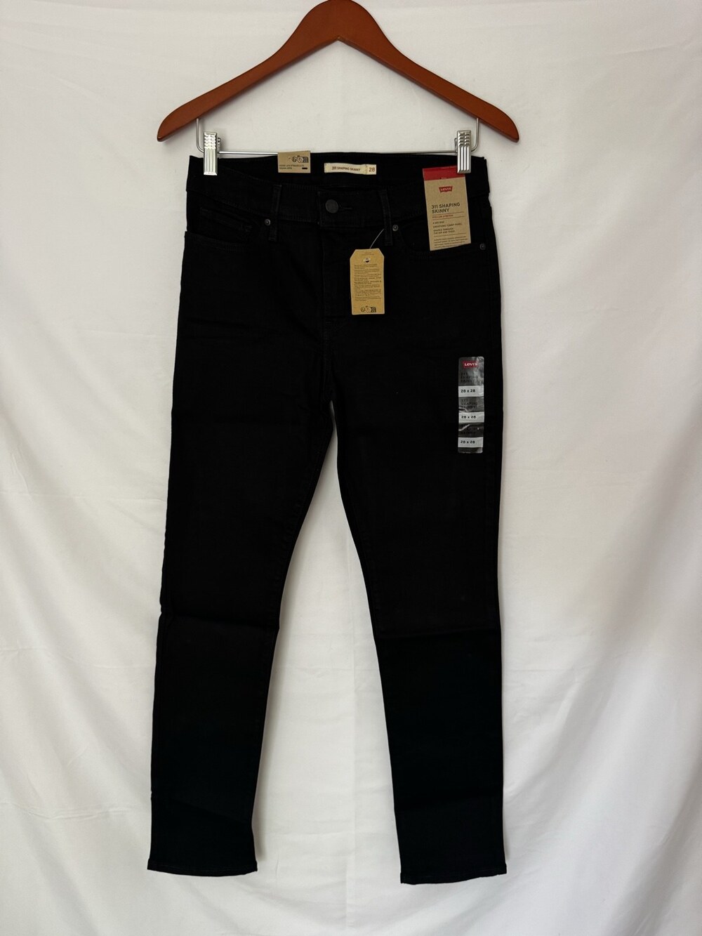 Levis 311 Shaping Skinny Jeans Black 28x28 Stretch Tummy Panel NWT